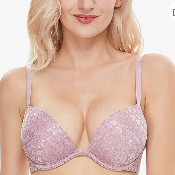 Wingslove Women's Push Up Light Purple Leopard Bra - Picture 1 of 7